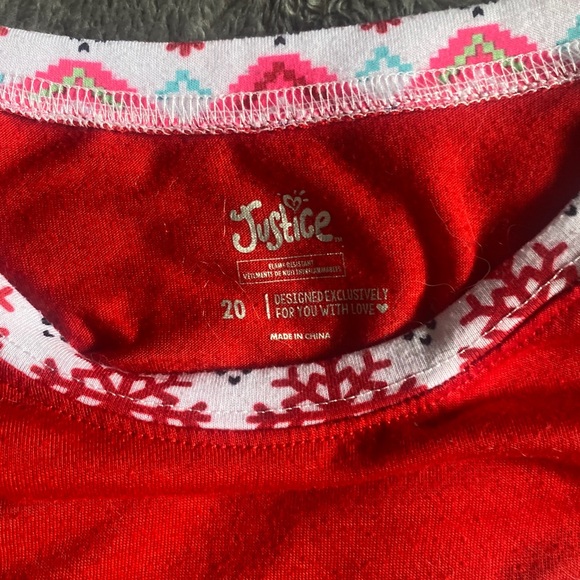 Justice Christmas Jammies M size 20 - Picture 3 of 3